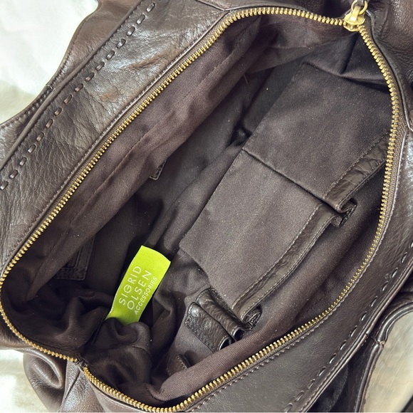 Sigrid Olsen Brown Leather Tote Bag Excellent Condition - Picture 5 of 6